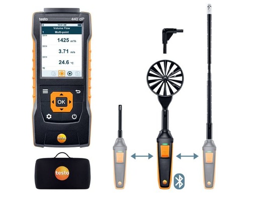 Combokit 2 / Fluxo de Ar com Bluetooth - testo 440dp