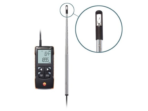 testo 425 - Anemômetro de fio quente digital com conexão de aplicativo