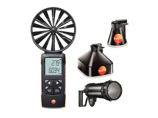 testo 417 kit 2 - Anemômetro de hélice com funis de medição e retificador de fluxo