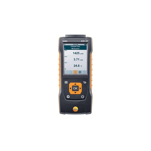 [0560 4402] testo 440dP - Instrumento de medição de velocidade do ar e IAQ incluindo sensor de pressão diferencial.