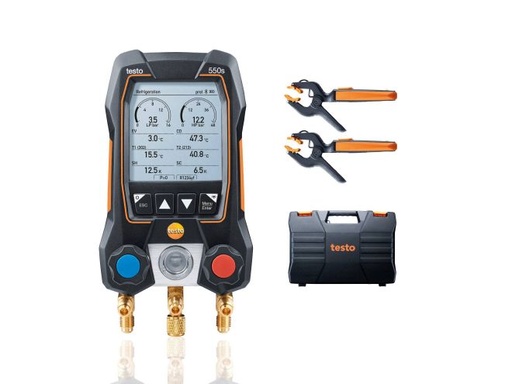 [0564 5502] Kit smart testo 550s - Manifold digital inteligente com sondas de temperatura de pinça sem fio